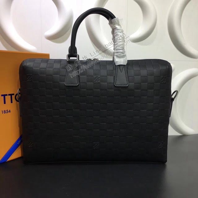 lv新款包包 路易威登Porte-Documents Jour公事包 Damier Infini牛皮 lv手提肩背男士公事包 M41284  ydh3921